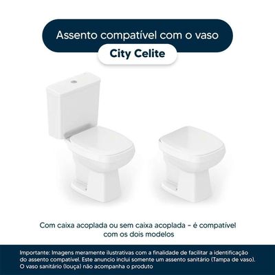 Assento Sanitário City Pergamon (bege Claro) Para Vaso Celite
