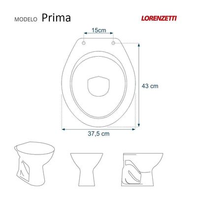 Assento Sanitário Com Amortecedor Prima Branco Para Vaso Lorenzetti