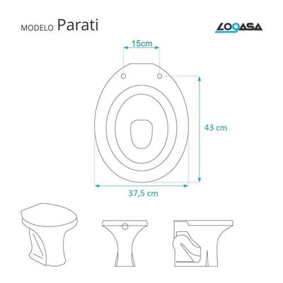 Assento Sanitário Parati Ocre (marrom) Para Vaso Logasa