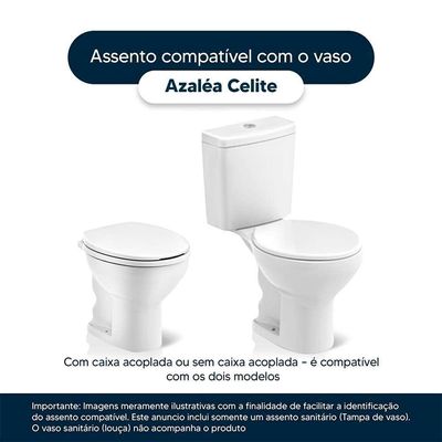Assento Sanitário Azaléa Cinza Prata Para Vaso Celite