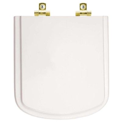 Assento Sanitário Com Amortecedor Lirio Branco Para Vaso Fiori Com Ferragem Dourada