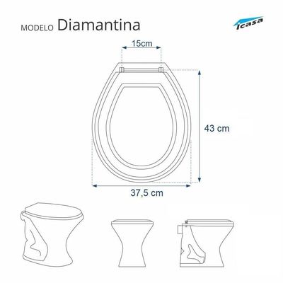Assento Sanitário Diamantina Verde Claro Para Vaso Icasa