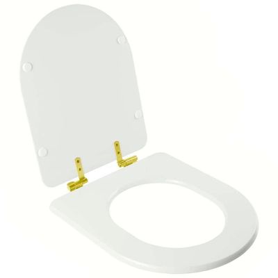 Assento Sanitário Com Fechamento Lento Meridian Branco Para Vaso Roca Com Ferragem Dourada