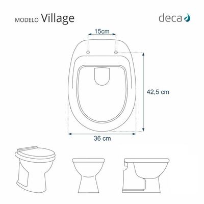 Assento Sanitário Em Mdf Village Branco Para Bacia Deca