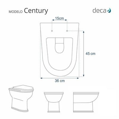 Assento Sanitário Century Creme (bege Claro) Para Vaso Deca