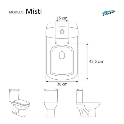Assento Sanitário Com Fechamento Lento Misti Branco Para Vaso Icasa Com Ferragem Dourada