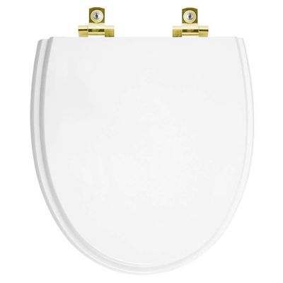 Assento Sanitário Com Amortecedor Eros Branco Para Vaso Incepa Com Ferragem Dourada