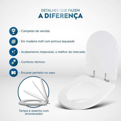Assento Sanitário Com Amortecedor Nexo Preto Para Vaso Roca