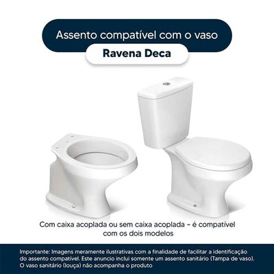 Assento Sanitário Com Amortecedor Ravena Branco Para Vaso Deca Com Ferragem Dourada