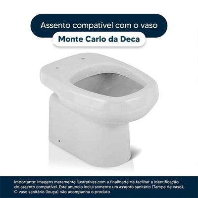 Assento Sanitário Com Amortecedor Monte Carlo Amendoa Para Vaso Deca