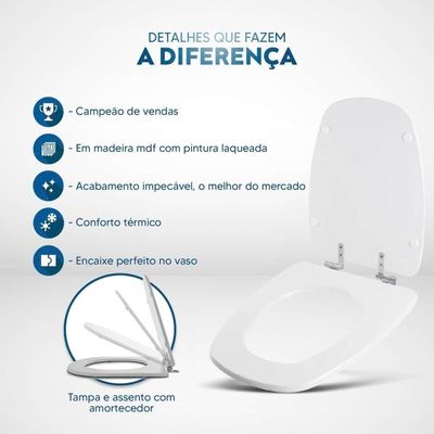 Assento Sanitário Com Amortecedor Monte Carlo Amendoa Para Vaso Deca