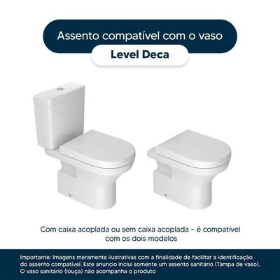 Assento Sanitário Level Branco Para Vaso Deca