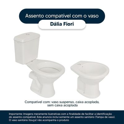 Assento Sanitário Mdf Laqueado Dalia Branco Para Vaso Fiori