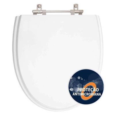 Assento Sanitário Poliester Antibacteriano Eros Branco Para Vaso Incepa