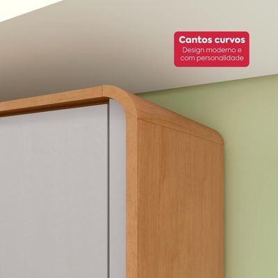 Guarda-roupa Casal 6 Portas Easy Like Com Pés Amendoa Clean/off White