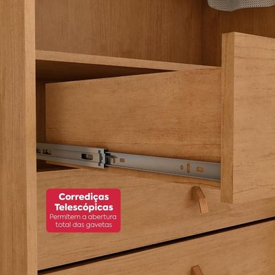 Guarda-roupa Casal 6 Portas Easy Like Com Pés Amendoa Clean/off White