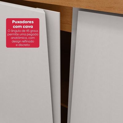 Guarda-roupa Casal 6 Portas Easy Like Com Pés Amendoa Clean/off White