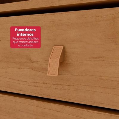 Guarda-roupa Casal 6 Portas Easy Like Com Pés Amendoa Clean/off White