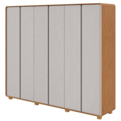 Guarda-roupa Casal 6 Portas Easy Like Com Pés Amendoa Clean/off White