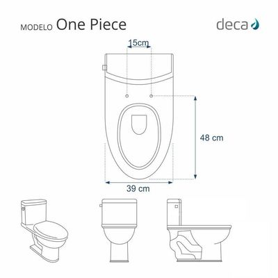 Assento Sanitário Poliester One Piece Branco Para Bacia Deca