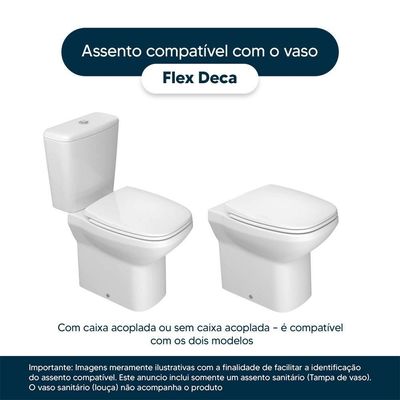 Assento Sanitário Acrílico Flex Branco Para Vaso Deca