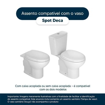 Assento Sanitário Acrílico Spot Branco Para Vaso Deca