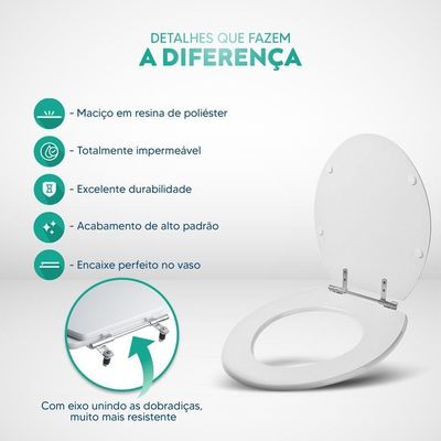 Assento Sanitário Acrílico Spot Branco Para Vaso Deca