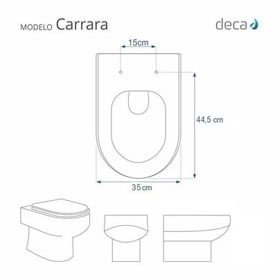Assento Sanitario Poliester Carrara Bege Castor Para Vaso Deca