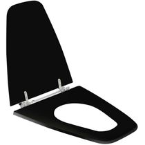 Assento Sanitário Poliester Plaza Preto Para Vaso Ideal Standard