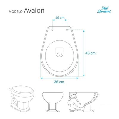 Assento Sanitário Avalon Acquamarine Para Vaso Ideal Standard