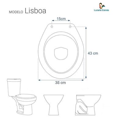 Assento Sanitário Com Amortecedor Lisboa Branco Para Vaso Luzarte