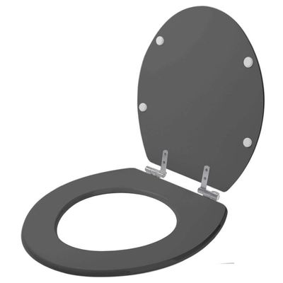Assento Sanitário Com Fechamento Lento Convencional Oval Cinza Escuro Para Vaso Ideal Standard