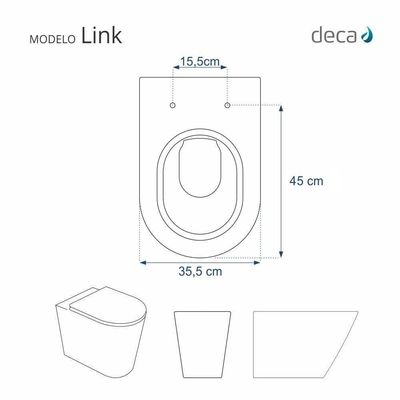Assento Sanitário Poliester Link Lk Marrom Fosco Para Vaso Deca