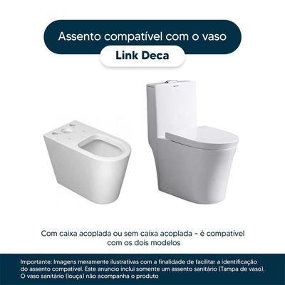 Assento Sanitário Poliester Link Lk Marrom Fosco Para Vaso Deca
