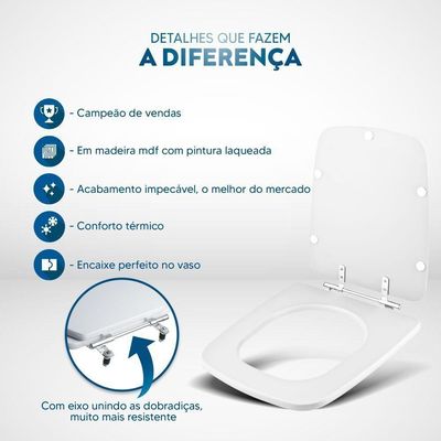 Assento Sanitário Clean Branco Para Vaso Deca
