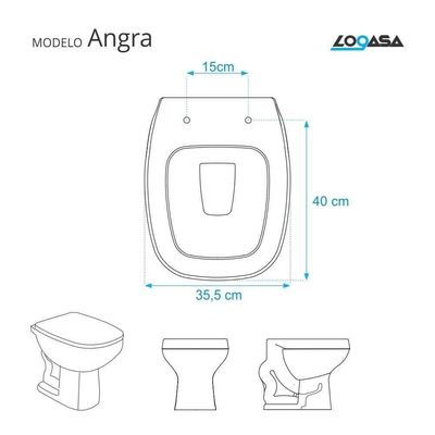 Assento Sanitário Angra Branco Para Vaso Logasa