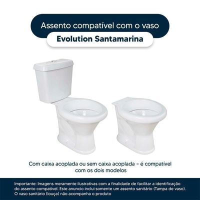 Assento Sanitário Laqueado Evolution Marfim Para Louça Santamarina