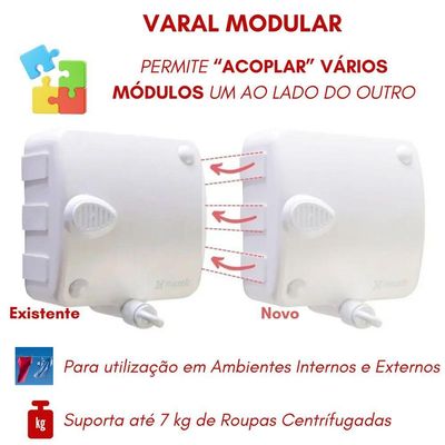 We Drop - Varal Retrátil Automático Modular 1 Peça Com 6 Metros