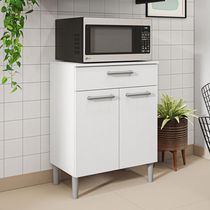 Balcão De Cozinha Com Tampo 2 Portas E 1 Gaveta Diamante - Branco/supremo