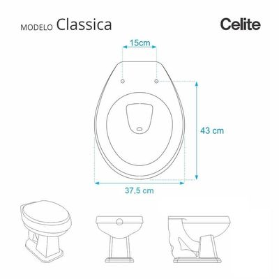 Tampa De Vaso Em Mdf Classica Branco Para Bacia Celite