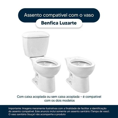 Assento Sanitário Laqueado Benfica Branco Para Vaso Luzarte