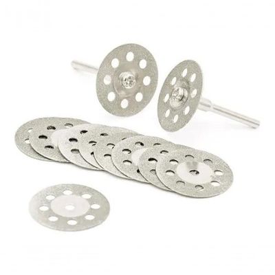 10 Serra Discos 22mm Diamantados Corte Micro Retífica Dremel