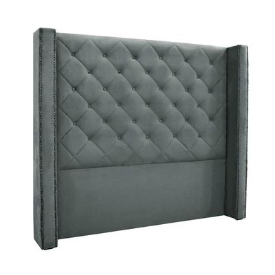 Cabeceira Cama Box Queen 160 Cm Vicenza Veludo Cinza S04 - D'rossi