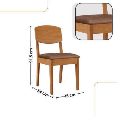 Mesa De Jantar Diane 180cm Tampo Mdf Canto Copo E 6 Cadeiras Tork /naturale /off White