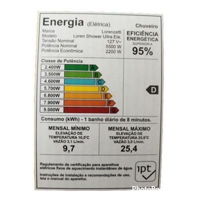Chuveiro Loren Shower Ultra Eletrônica 5500w 110V