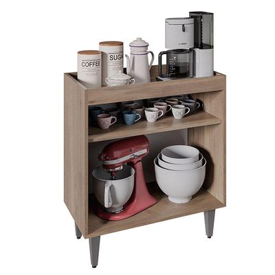 Aparador Buffet Cantinho Do Café 70,5cm 2p Marie M12 - D'rossi Cor Freijó E Branco