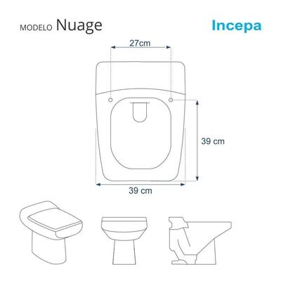 Assento Sanitário Nuage Cinza Platina Para Vaso Incepa