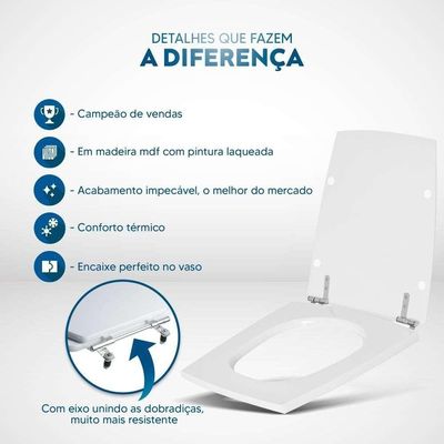 Assento Sanitário Nuage Cinza Platina Para Vaso Incepa