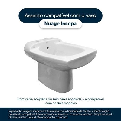 Assento Sanitário Nuage Cinza Platina Para Vaso Incepa