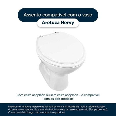 Assento Sanitário Laqueado Aretusa Preto Para Bacia Hervy